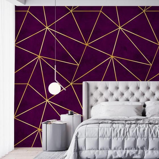 Imagem de Kit 2 Rolos Papel De Parede Adesivo Zara Roxo Dark 3,0M