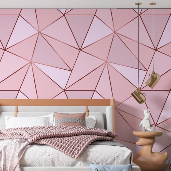 Imagem de Kit 2 Rolos Papel De Parede Adesivo Zara Tons Rosa 3,0M