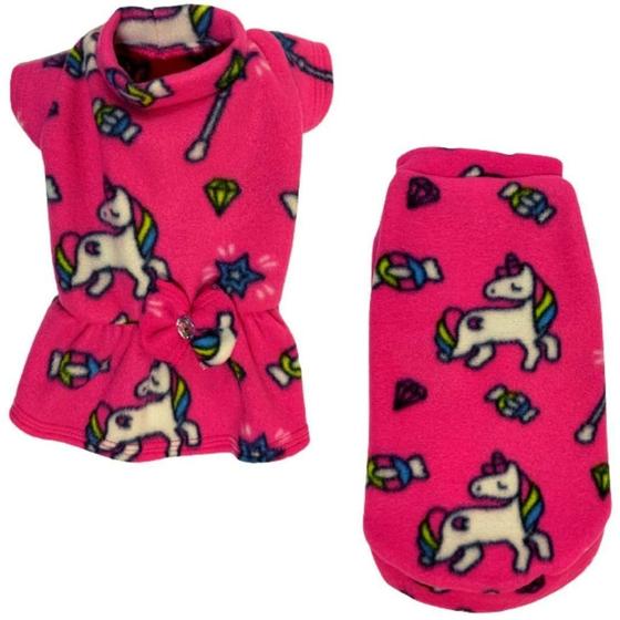 Imagem de Kit 2 Roupas De Inverno Para Cães E Gato Vestido E Capa G