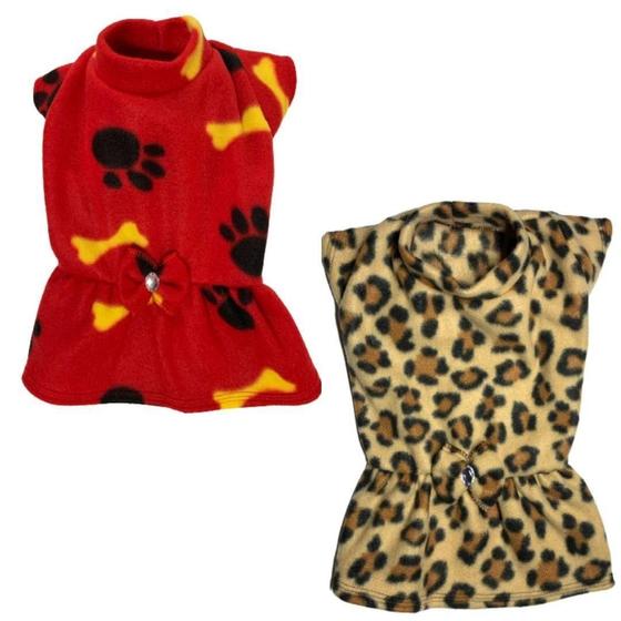 Imagem de Kit 2 Roupas De Inverno Para Cães E Gatos - Vestido Soft G