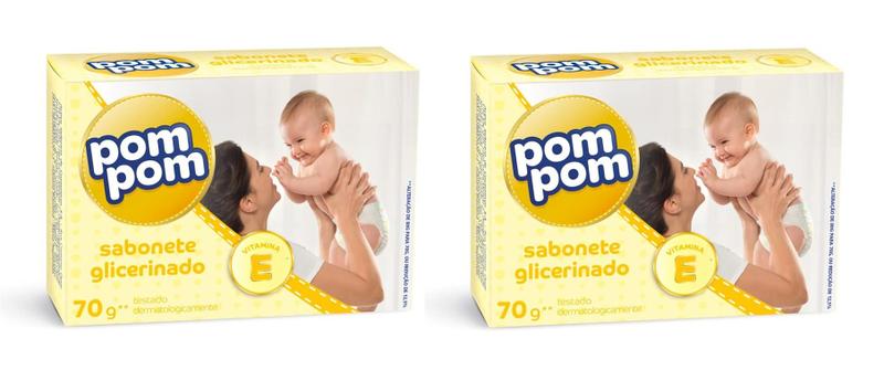 Imagem de Kit 2 Sabonete Em Barra Pom Pom Glicerinado 70g - Pom Pom