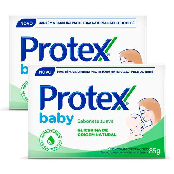 Imagem de Kit 2 Sabonete em Barra Protex Baby Glicerina Natural 85g