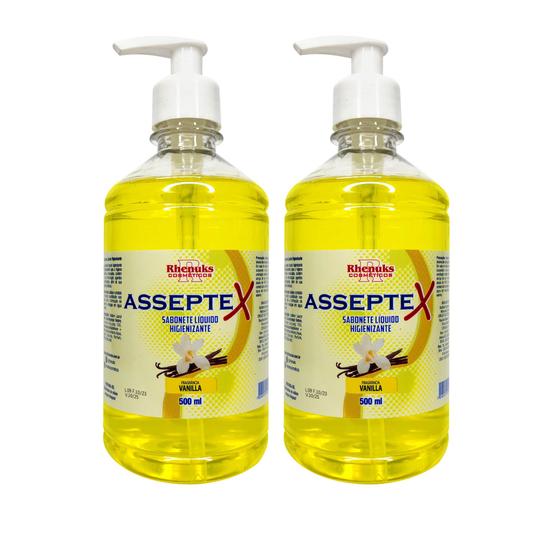 Imagem de Kit 2 Sabonete Líquido Asseptex Vanila Rhenuks - 500 ml