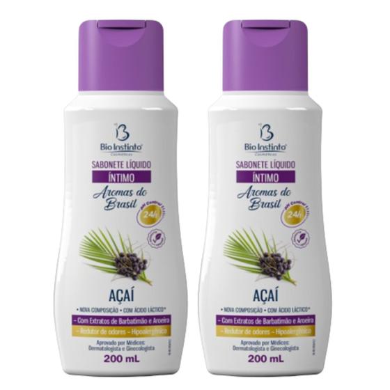 Imagem de Kit 2 Sabonete Líquido Íntimo Açaí 200Ml - Bio Instinto