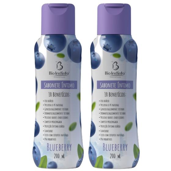 Imagem de Kit 2 Sabonete Líquido Íntimo Blueberry 200Ml - Bio Instinto