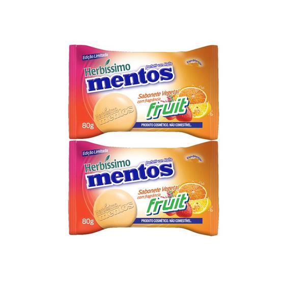 Imagem de Kit 2 Sabonete Mentos Fruit Sabão em Barra 80g Herbíssimo