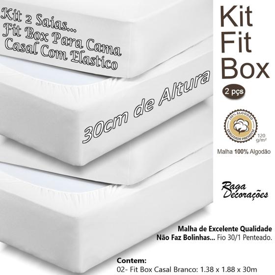Imagem de Kit 2 Saias Para Cama Box Solteiro Malha Algodão Fit Box