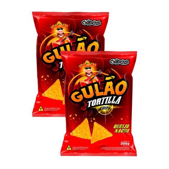 Imagem de Kit 2 Salgadinho Gulão Tortilla Queijo Nacho 300g