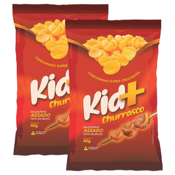 Imagem de Kit 2 Salgadinho Kid+ Sabor Churrasco 40g