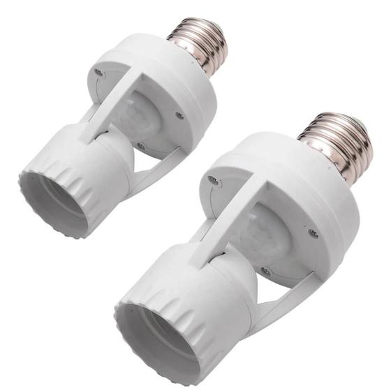 Imagem de Kit 2 Sensor De Presença Lâmpada Soquete E27 Com Fotocélula