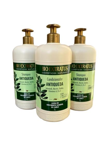 Imagem de kit 2 Shampoo 1 Condicionador Antiqueda Jaborandi 1 L Bio Extratus