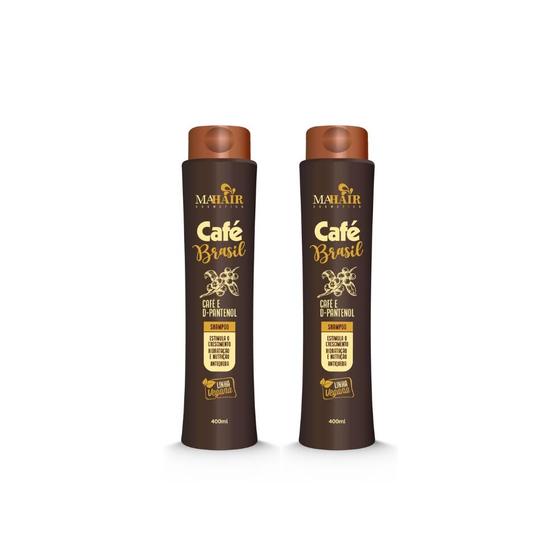 Imagem de Kit 2 Shampoo 400ml Café Vegana Estimula Crescimento Cabelo