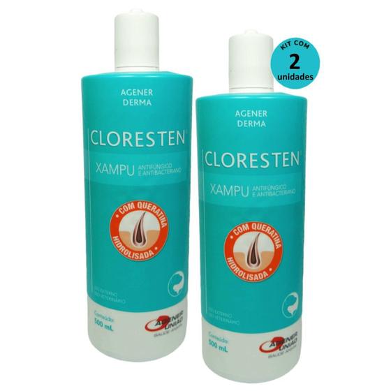 Kit 2 Shampoo Cloresten Agener 500ml Outros Pet Shop Magazine Luiza