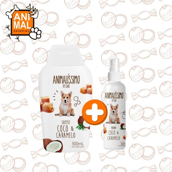 Imagem de Kit 2 Shampoo e Perfume Para Cães o Coco&Caramelo - ANIMALISSIMO