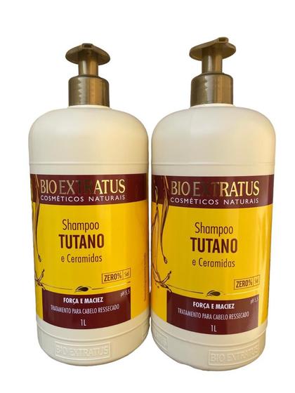 Imagem de kit 2 Shampoo Força e Maciez Tutano 1 L Bio Extratus