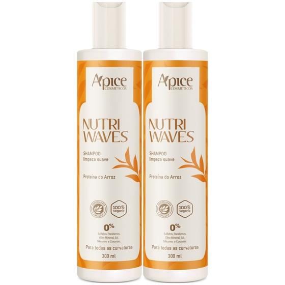 Kit 2 Shampoo Limpeza Suave Apse Apice Nutri Waves Tratamento Vegano ...