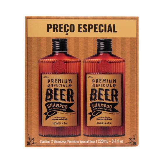 Imagem de Kit 2 Shampoo Premium Special Beer 220ml QOD Barber Shop