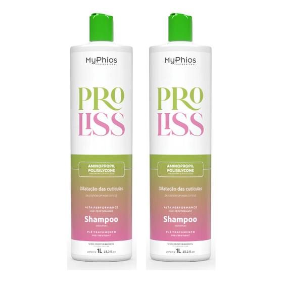 Imagem de Kit 2 Shampoo Profissional Anitresiduo 1 Litro Myphios