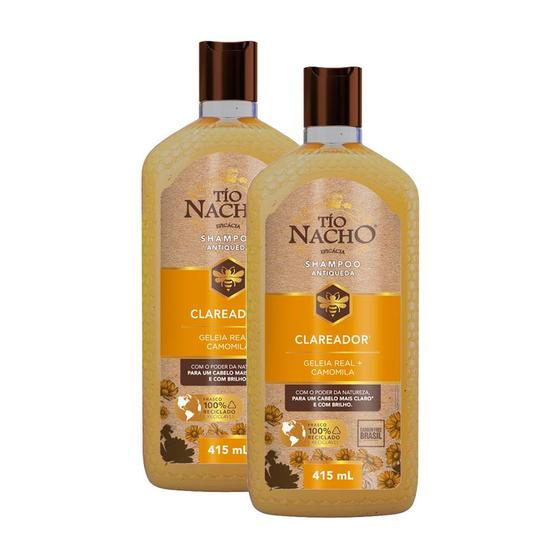 Imagem de Kit 2 Shampoo Tio Nacho Antiqueda Clareador 415ml