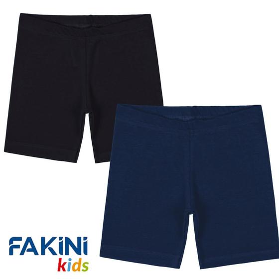 Imagem de Kit 2 Short Ciclista Infantil Menina Bermuda Escolar Fakini