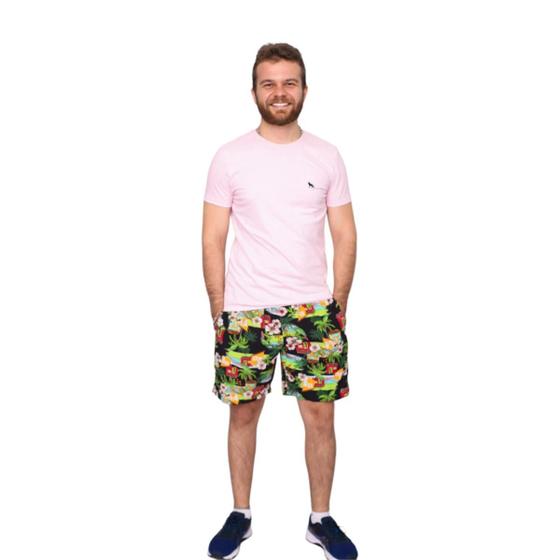 Imagem de Kit 2 Short Estampado Masculino Com Elastano Bermuda Tactel