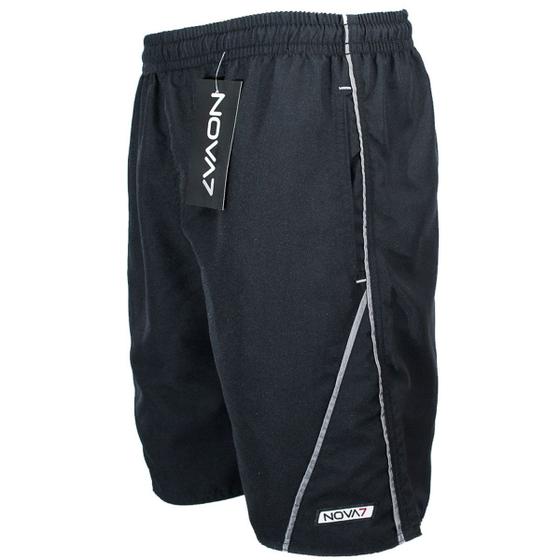 Imagem de Kit 2 Short Tactel Leve Elástico Cordão Masculino 3 Bolsos Viés Listras Esportes Academia Corrida