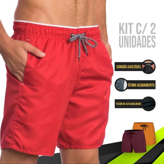 Imagem de KIT 2 Shorts Bermudas Academia Treino Corrida Masculina TACTEL GROSSO ELITE 721