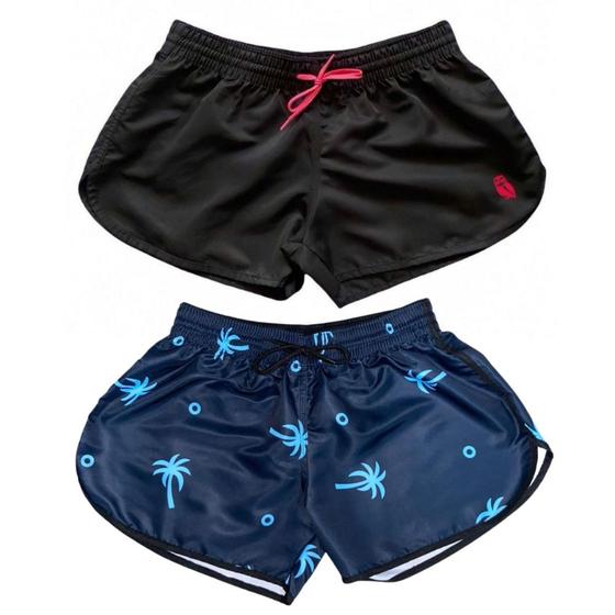 Imagem de Kit 2 Shorts Femininos Tactel Moda Praia Viagem Dia a Dia