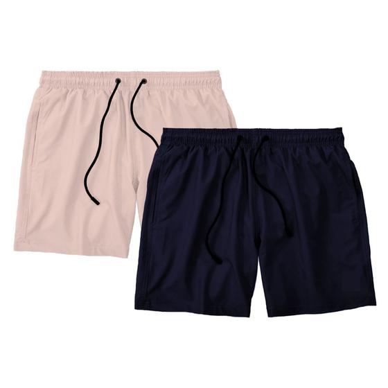 Imagem de Kit 2 Shorts Masculino Básico Liso Bermuda Praia Mauricinho Tactel