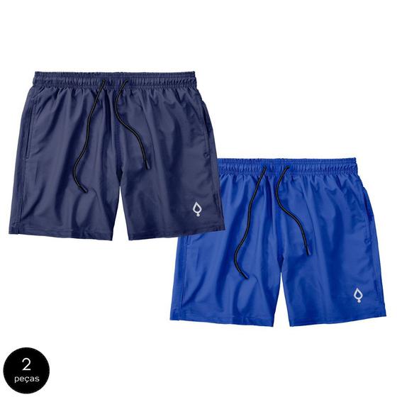 Imagem de Kit 2 Shorts Masculino Bermudas Resina Liso Lisa Básico Mauricinho com 2 Bolsos