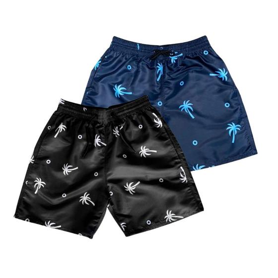 Imagem de Kit 2 Shorts Masculinos Tactel Com Bolsos Moda Praia Verão