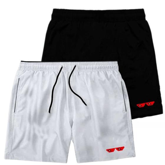 Imagem de Kit 2 Shorts Masculinos Tactel Estampa Com Bolsos Moda Praia