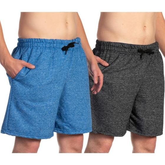 Imagem de Kit 2 Shorts Moletom Masculino Efect Bermuda Tecido Macio Ajustável no Cordão Confortável
