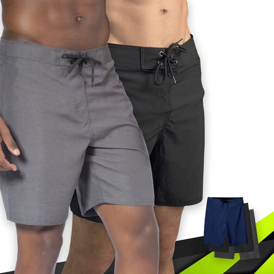 Imagem de KIT 2 Shorts SURF LISO Mauricinho Bermuda Praia Academia Tactel Verão 1044