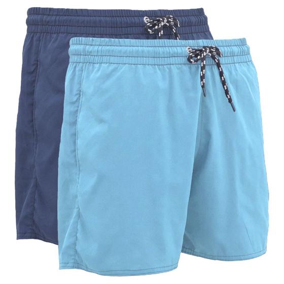 Imagem de Kit 2 Shorts Tactel Masculino Elástico Com Cordão Liso Verão