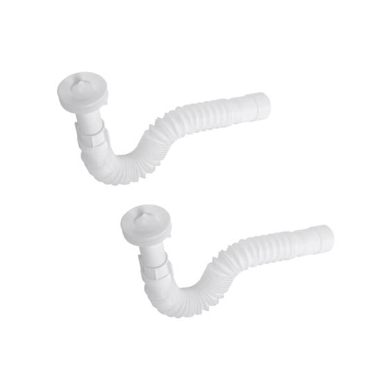 Imagem de Kit 2 Sifão Sanfonado Com Válvula de Lavatório 7/8'' Astra