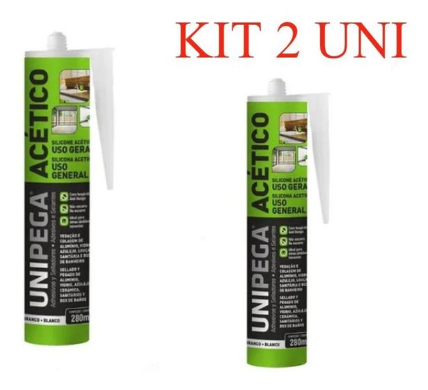 Imagem de KIT 2 Silicone Unipega Acético 260gr  Aquário Cuba Multiu