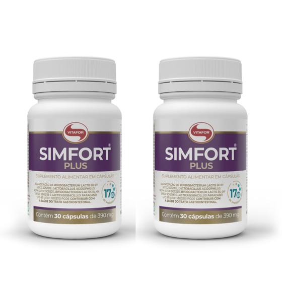 Imagem de Kit 2 Simfort Plus Probiótico Alta Concentração Vitafor 30 Caps