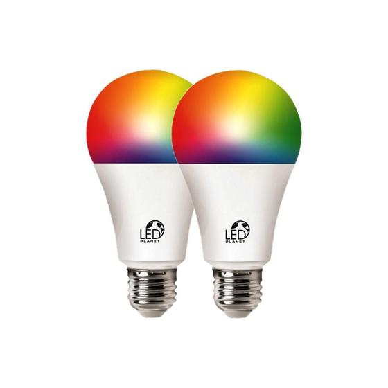 Imagem de Kit 2 Smart Bulbo Led Wi-fi 10w Rgb Branca/colorida