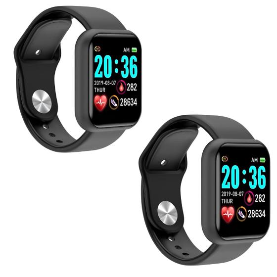 Imagem de Kit 2 Smartwatch Relógio Inteligente D20 Monitoramento Esportivo