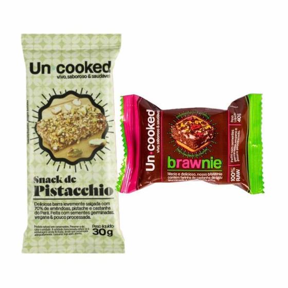 Imagem de Kit 2 Snacks Veganos Uncooked Pistacchio e Brawnie 30g e 40g