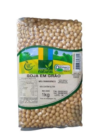 Imagem de Kit 2 Soja Em Grãos Orgânico Coopernatural 1Kg