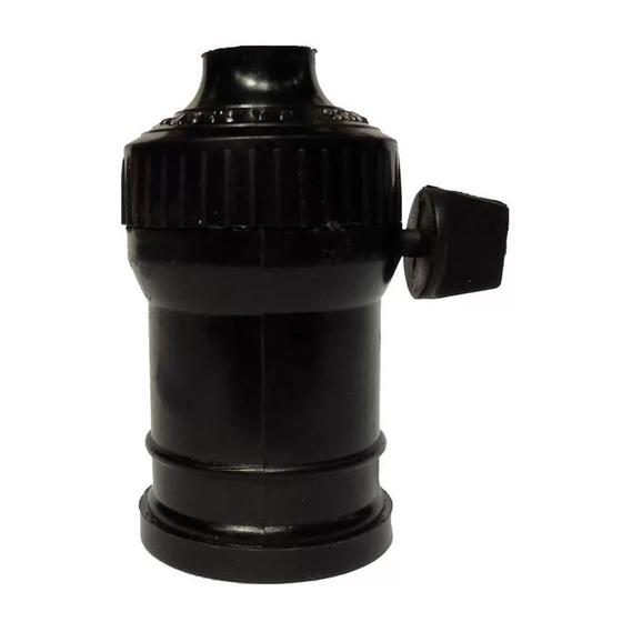 Imagem de Kit 2 Soquete Para Lâmpada Com Chave Preto - Foxlux