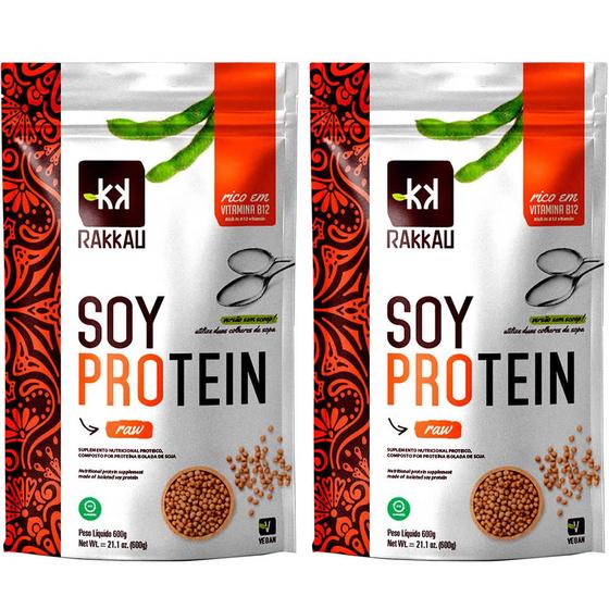 Imagem de Kit 2 Soy Protein Natural Rakkau 600g Vegano - Proteína Soja