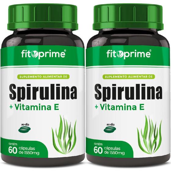 Imagem de Kit 2 Spirulina Com Vitamina E 60 Cápsulas Fitoprime