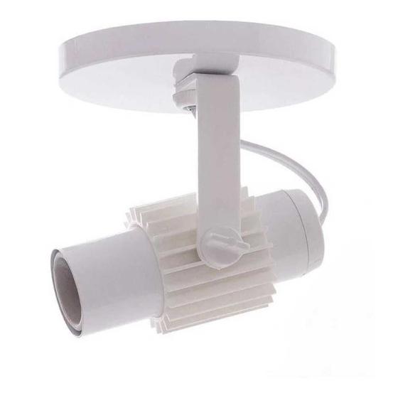 Imagem de Kit-2 Spot B1 Simples Aletado Para 1x E27 Led Bulbo Branco C/ Branco - Bivolt