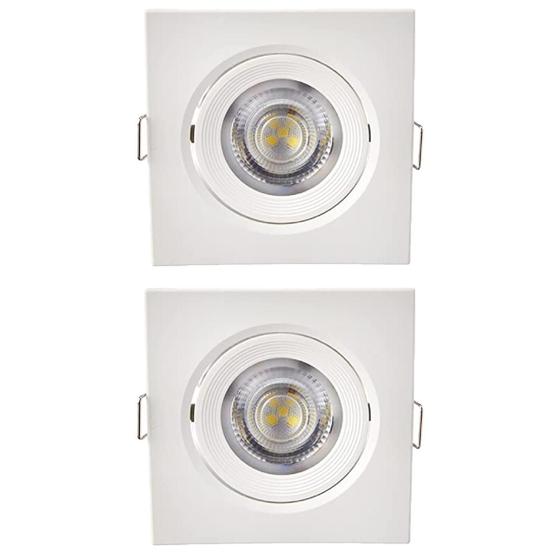 Imagem de Kit 2 Spot LED de Embutir Quadrado 5W 6500K Bivolt Foxlux