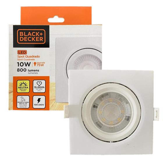 Imagem de Kit 2 Spot Led Quadrado Embutir 10w Branco Neutro 4000K