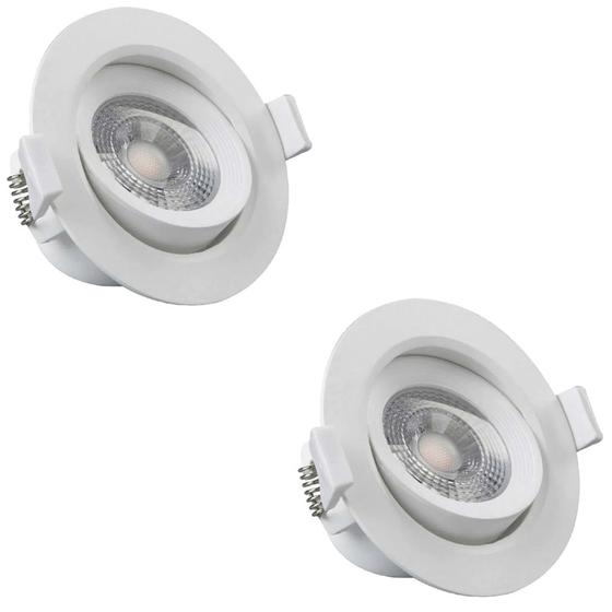 Imagem de Kit 2 Spot Led Redondo Direcional 7W Branco Frio 6500k Bivolt