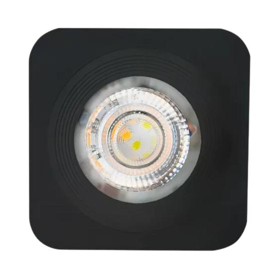 Imagem de Kit 2 Spot Led Sobrepor Quadrado Preto 5w Luz 6500K Branca